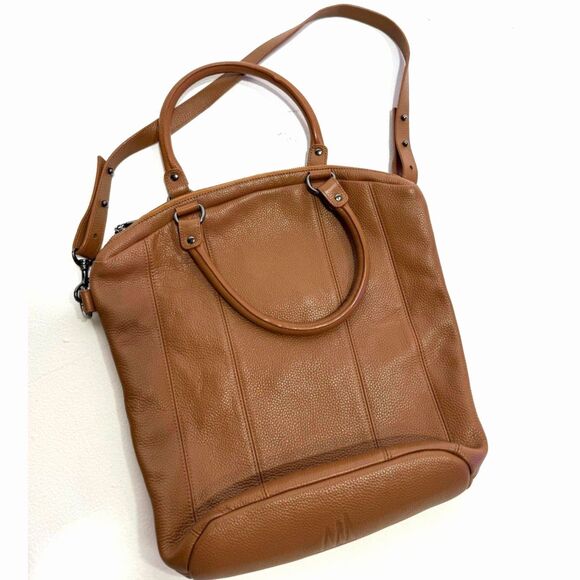 Social Anxiety Handbags - Social Anxiety brown pebbled leather boho crossbody purse